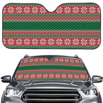 Christmas Knitted Pattern Print Car Windshield Sun Shade