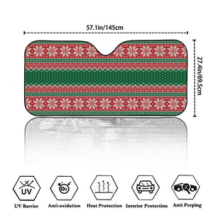 Christmas Knitted Pattern Print Car Windshield Sun Shade