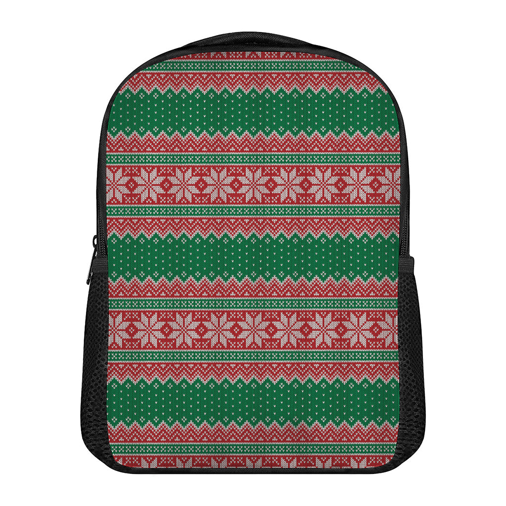 Christmas Knitted Pattern Print Casual Backpack