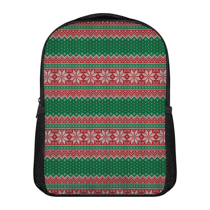 Christmas Knitted Pattern Print Casual Backpack