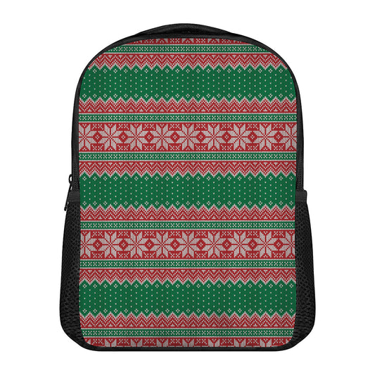 Christmas Knitted Pattern Print Casual Backpack
