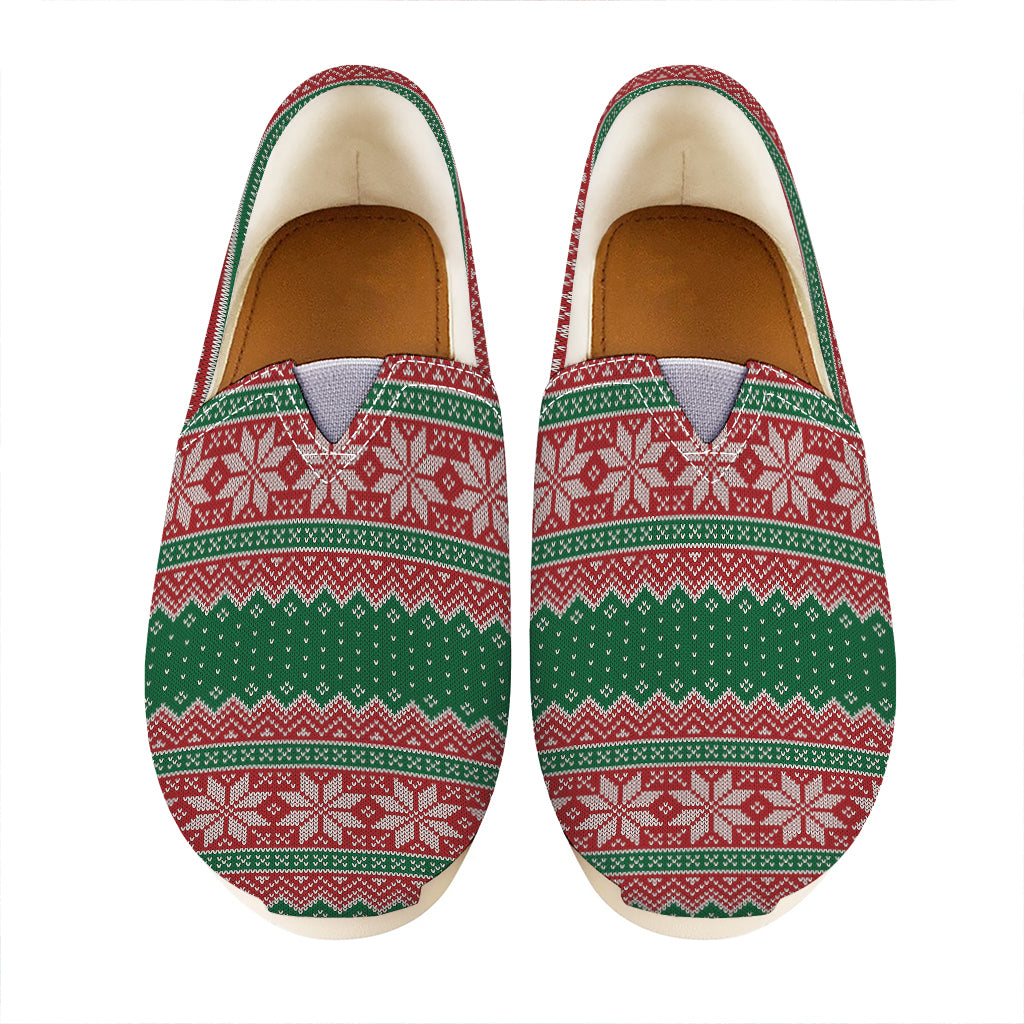 Christmas Knitted Pattern Print Casual Shoes