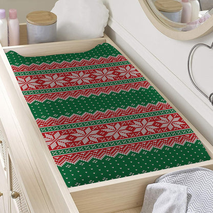 Christmas Knitted Pattern Print Changing Pad Cover