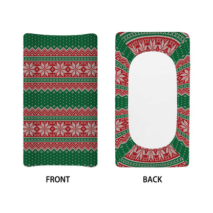 Christmas Knitted Pattern Print Changing Pad Cover