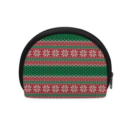 Christmas Knitted Pattern Print Coin Purse