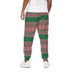 Christmas Knitted Pattern Print Cotton Pants