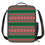 Christmas Knitted Pattern Print Crossbody Lunch Bag