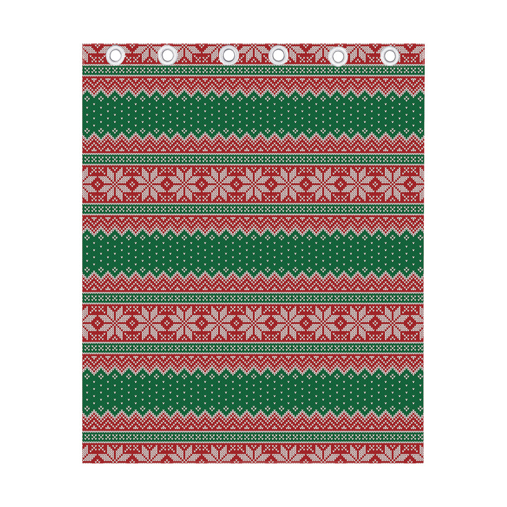 Christmas Knitted Pattern Print Curtain