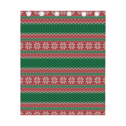 Christmas Knitted Pattern Print Curtain
