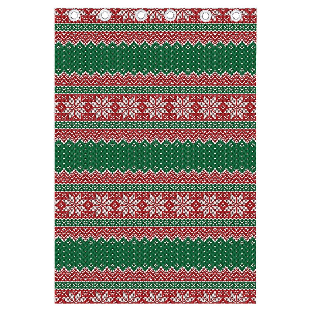 Christmas Knitted Pattern Print Curtain