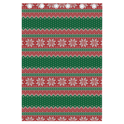 Christmas Knitted Pattern Print Curtain