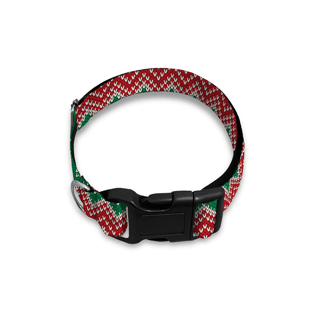 Christmas Knitted Pattern Print Dog Collar