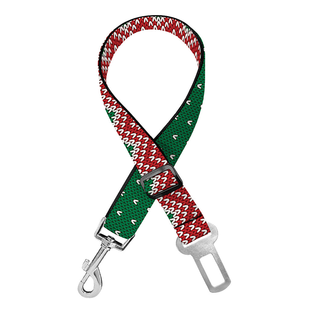 Christmas Knitted Pattern Print Dog Seat Belt