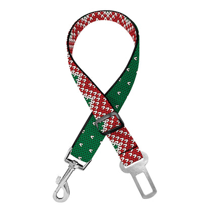 Christmas Knitted Pattern Print Dog Seat Belt