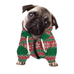 Christmas Knitted Pattern Print Dog Zip Up Hoodie