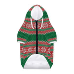 Christmas Knitted Pattern Print Dog Zip Up Hoodie