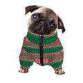 Christmas Knitted Pattern Print Dog Zip Up Jacket