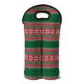 Christmas Knitted Pattern Print Double Neoprene Wine Tote