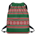 Christmas Knitted Pattern Print Drawstring Backpack