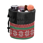Christmas Knitted Pattern Print Drawstring Makeup Bag