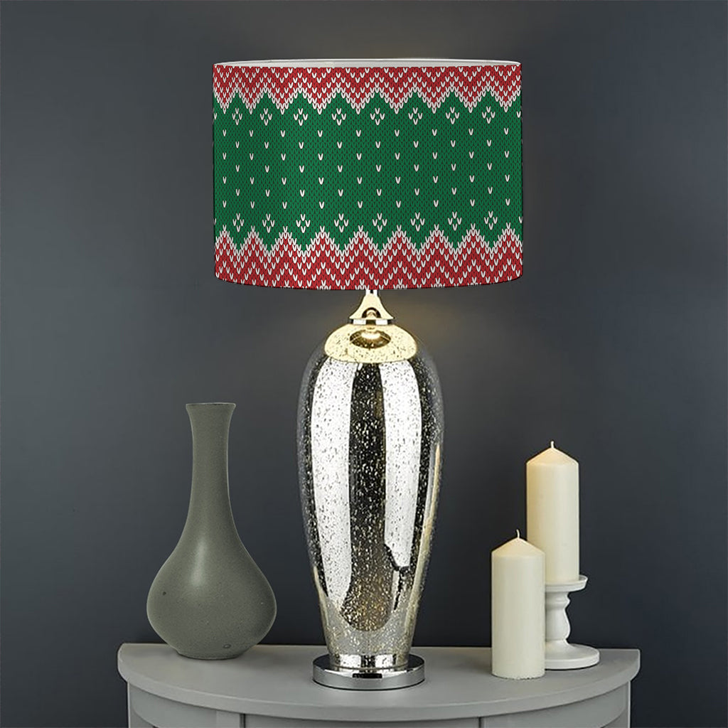 Christmas Knitted Pattern Print Drum Lamp Shade