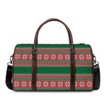 Christmas Knitted Pattern Print Duffle Bag