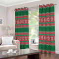 Christmas Knitted Pattern Print Extra Wide Grommet Curtains