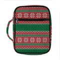 Christmas Knitted Pattern Print Front Pocket Bible Bag