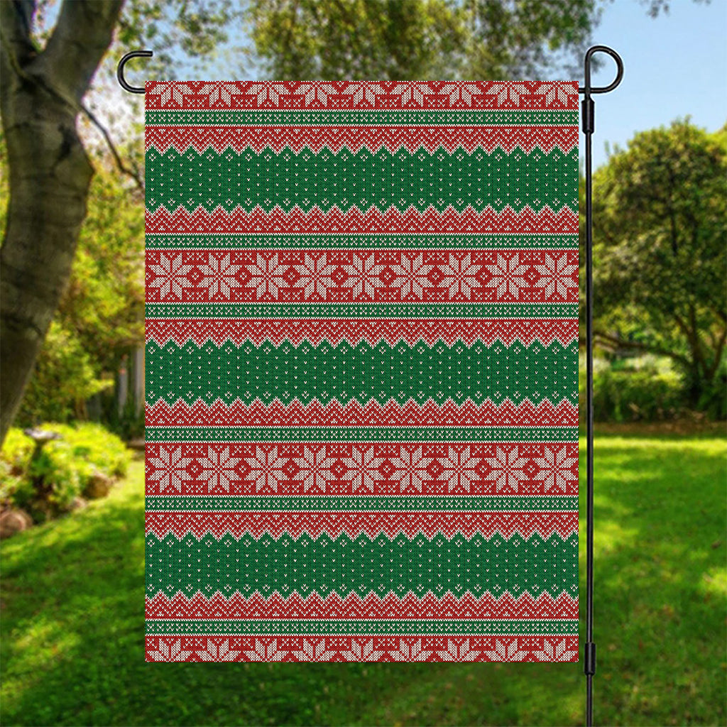 Christmas Knitted Pattern Print Garden Flag