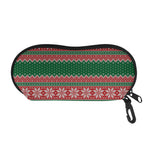 Christmas Knitted Pattern Print Glasses Case