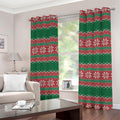 Christmas Knitted Pattern Print Grommet Curtains