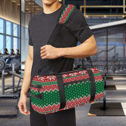 Christmas Knitted Pattern Print Gym Bag
