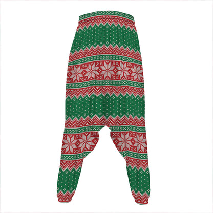 Christmas Knitted Pattern Print Hammer Pants