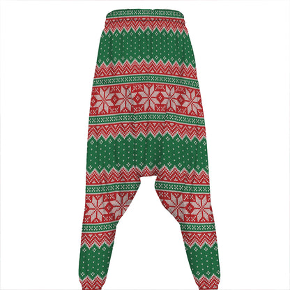 Christmas Knitted Pattern Print Hammer Pants