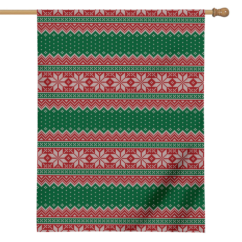 Christmas Knitted Pattern Print House Flag