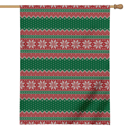 Christmas Knitted Pattern Print House Flag