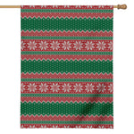 Christmas Knitted Pattern Print House Flag