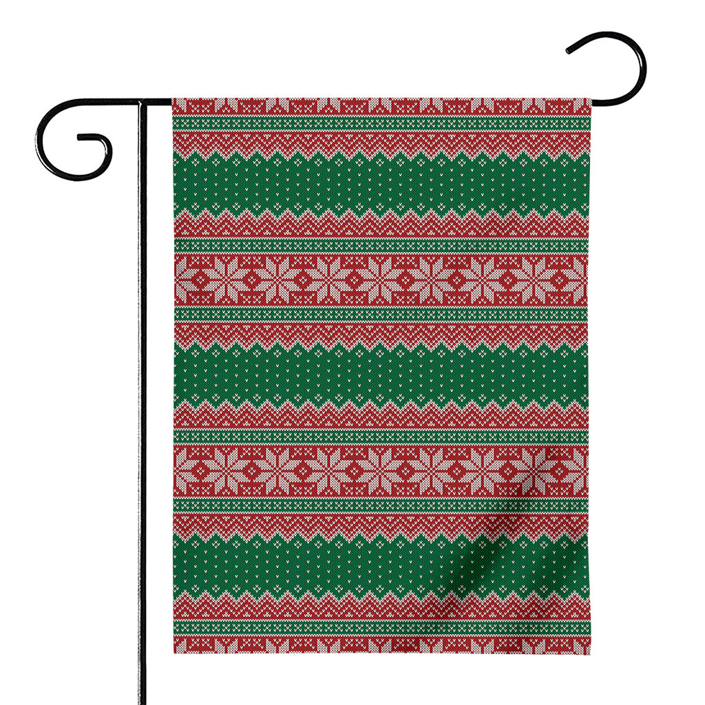 Christmas Knitted Pattern Print House Flag