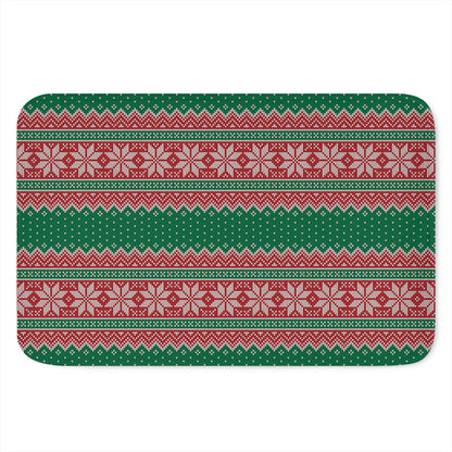 Christmas Knitted Pattern Print Indoor Door Mat