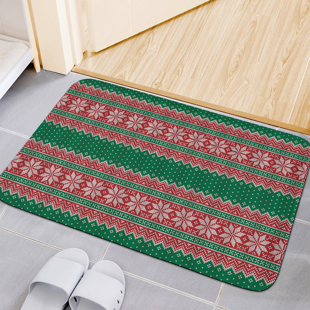 Christmas Knitted Pattern Print Indoor Door Mat