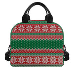 Christmas Knitted Pattern Print Insulated Lunch Bag