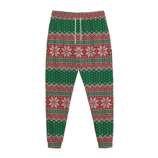 Christmas Knitted Pattern Print Jogger Pants