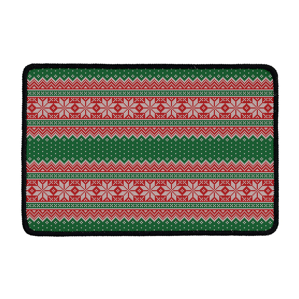 Christmas Knitted Pattern Print Kitchen Mat
