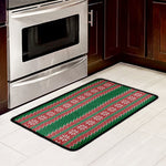 Christmas Knitted Pattern Print Kitchen Mat