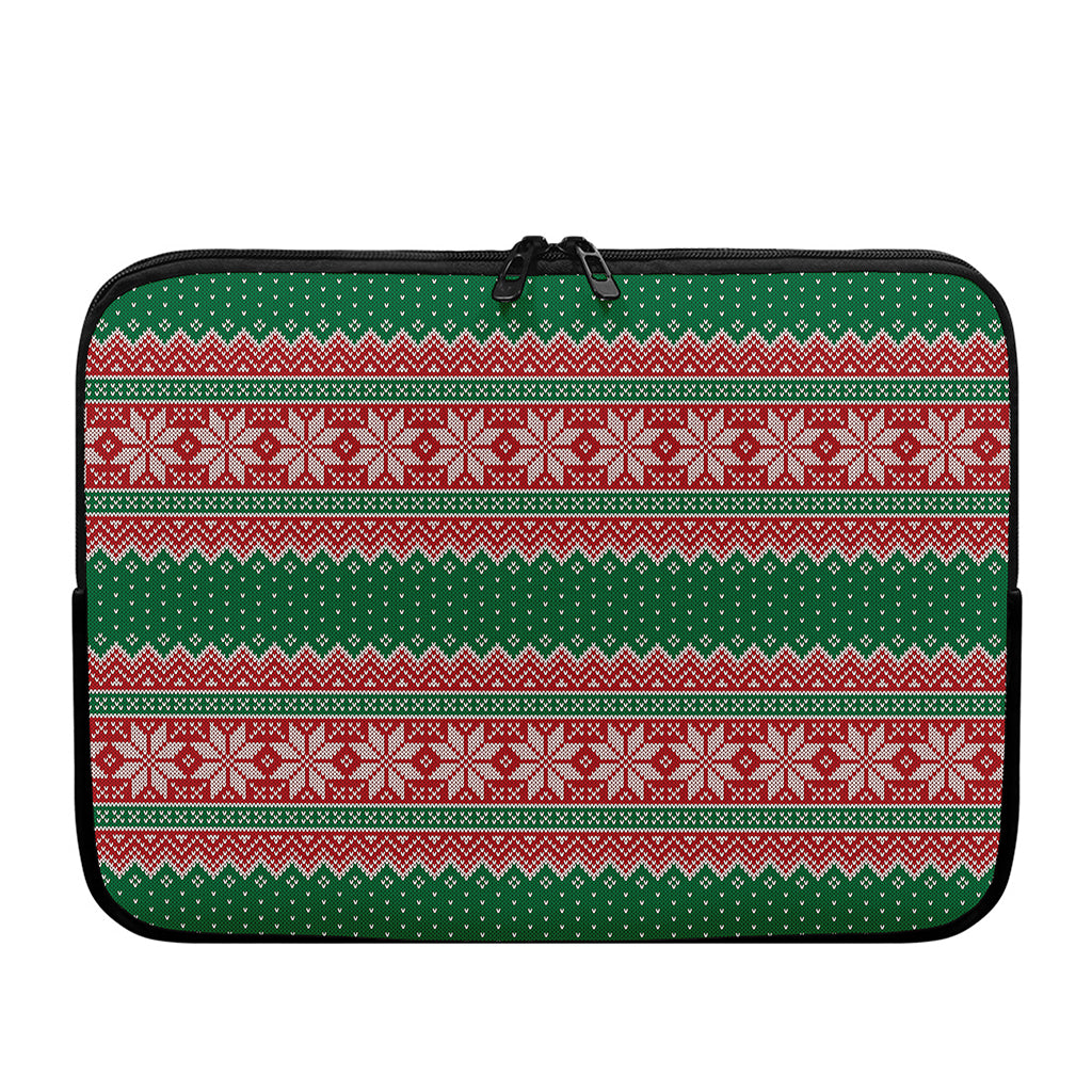 Christmas Knitted Pattern Print Laptop Sleeve