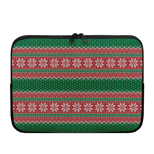 Christmas Knitted Pattern Print Laptop Sleeve