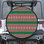 Christmas Knitted Pattern Print Leather Spare Tire Cover