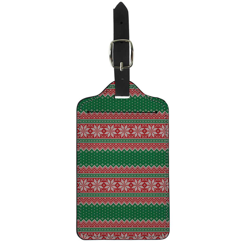 Christmas Knitted Pattern Print Luggage Tag