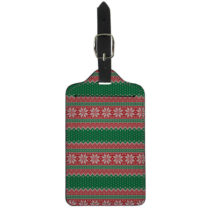 Christmas Knitted Pattern Print Luggage Tag