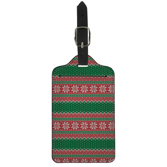 Christmas Knitted Pattern Print Luggage Tag